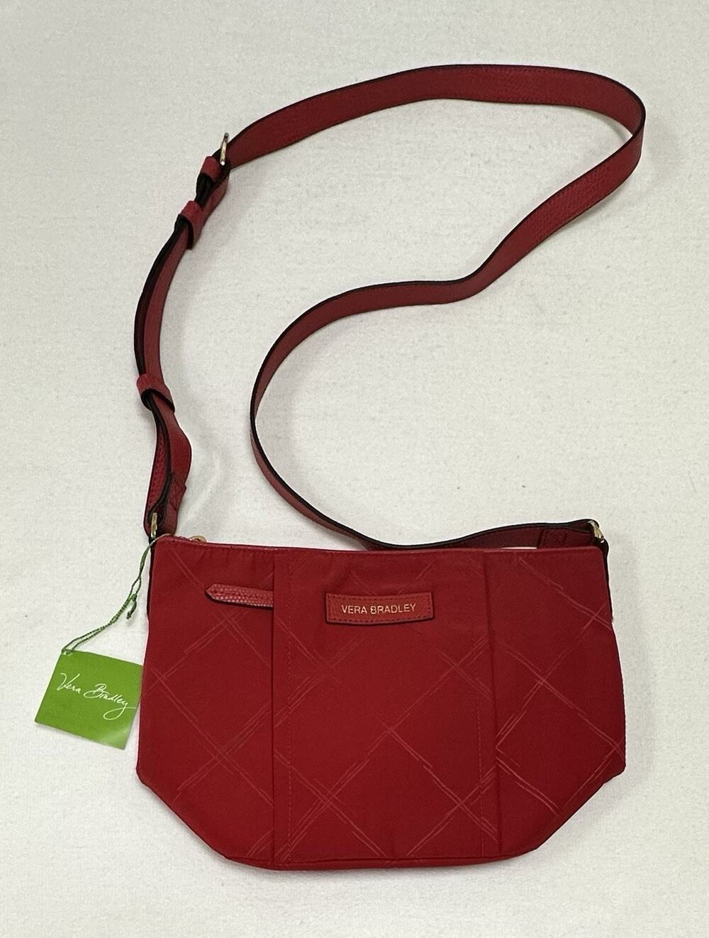 NWT Vera Bradley PREPPY POLY CROSSBODY Shoulder Bag in TANGO RED purse 14896-480